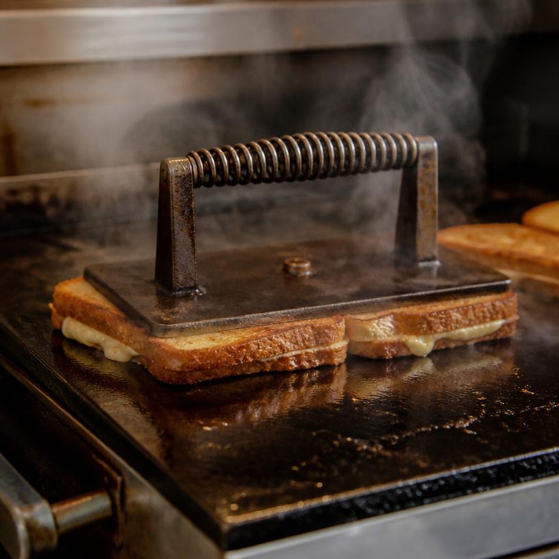 Kızgın plakada kızaran tost